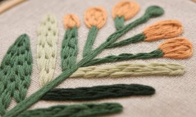 Embroidery stitch stem